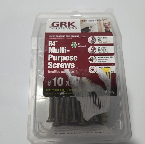 GRK Fasteners R4 No 10 x 4  Star Countersk Head Coated Stee Muti-Purpose Screws - Picture 1 of 3